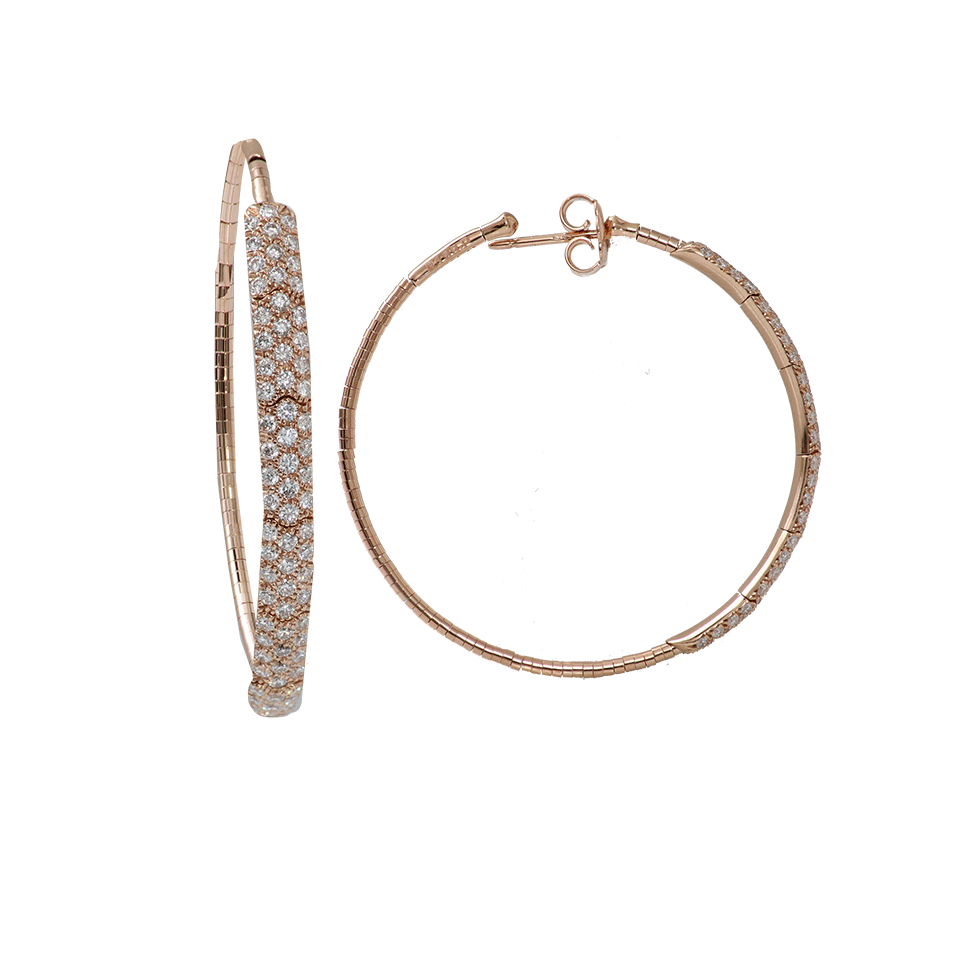 MATTIA CIELO-Rugiada Diamond Pave Hoop Earrings-ROSE GOLD