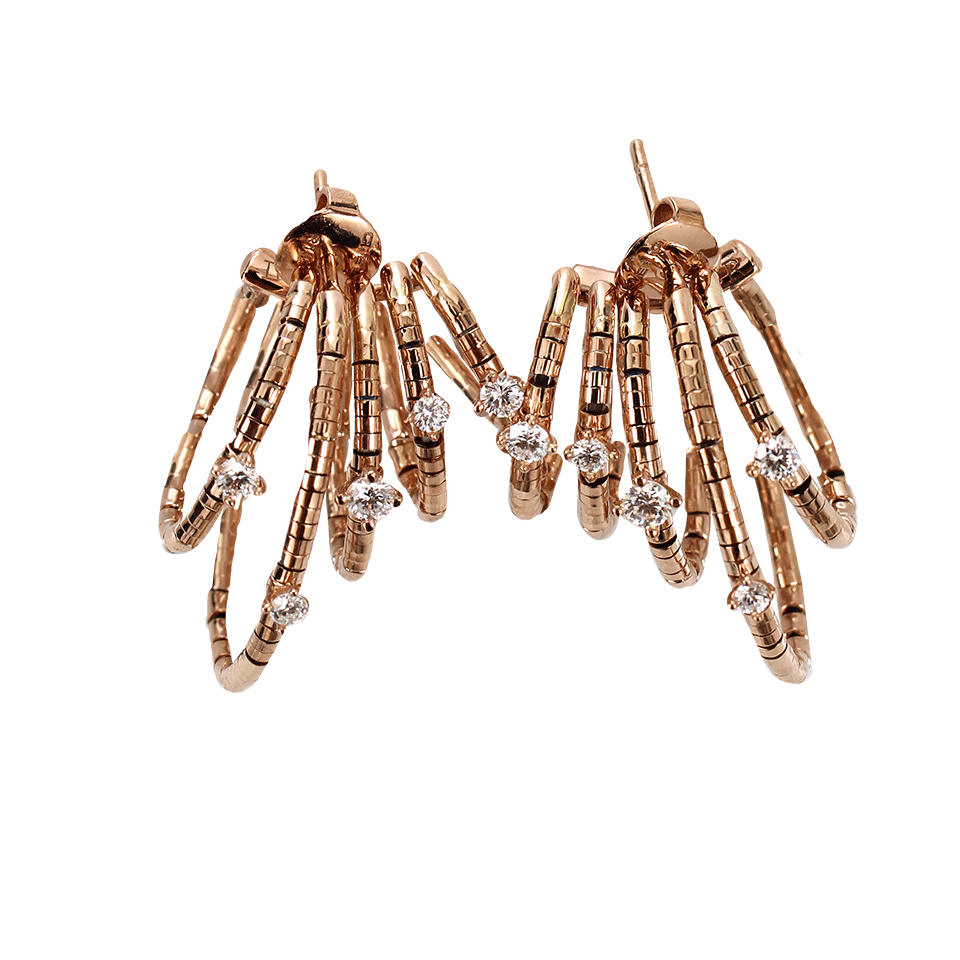 MATTIA CIELO-Rugiada Five Diamond Hoop Earrings-ROSE GOLD