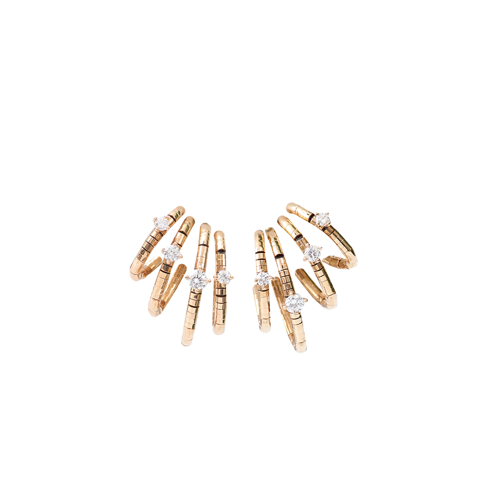 MATTIA CIELO-Rugiada Four Diamond Hoop Earrings-ROSE GOLD