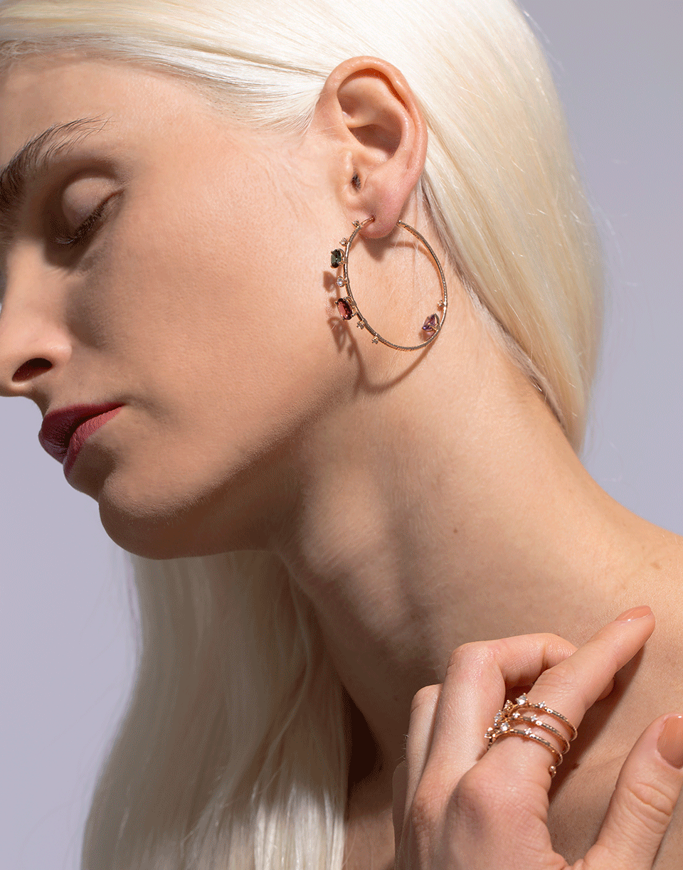 MATTIA CIELO-Rugiada Hoop Earrings-ROSE GOLD