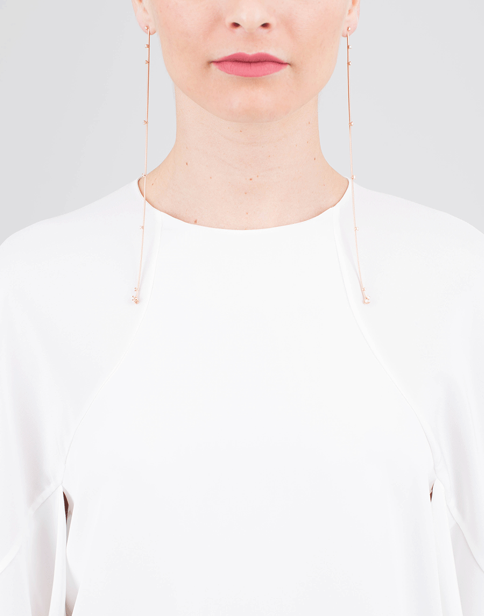 MATTIA CIELO-Rugiada Long Drop Earrings-ROSE GOLD
