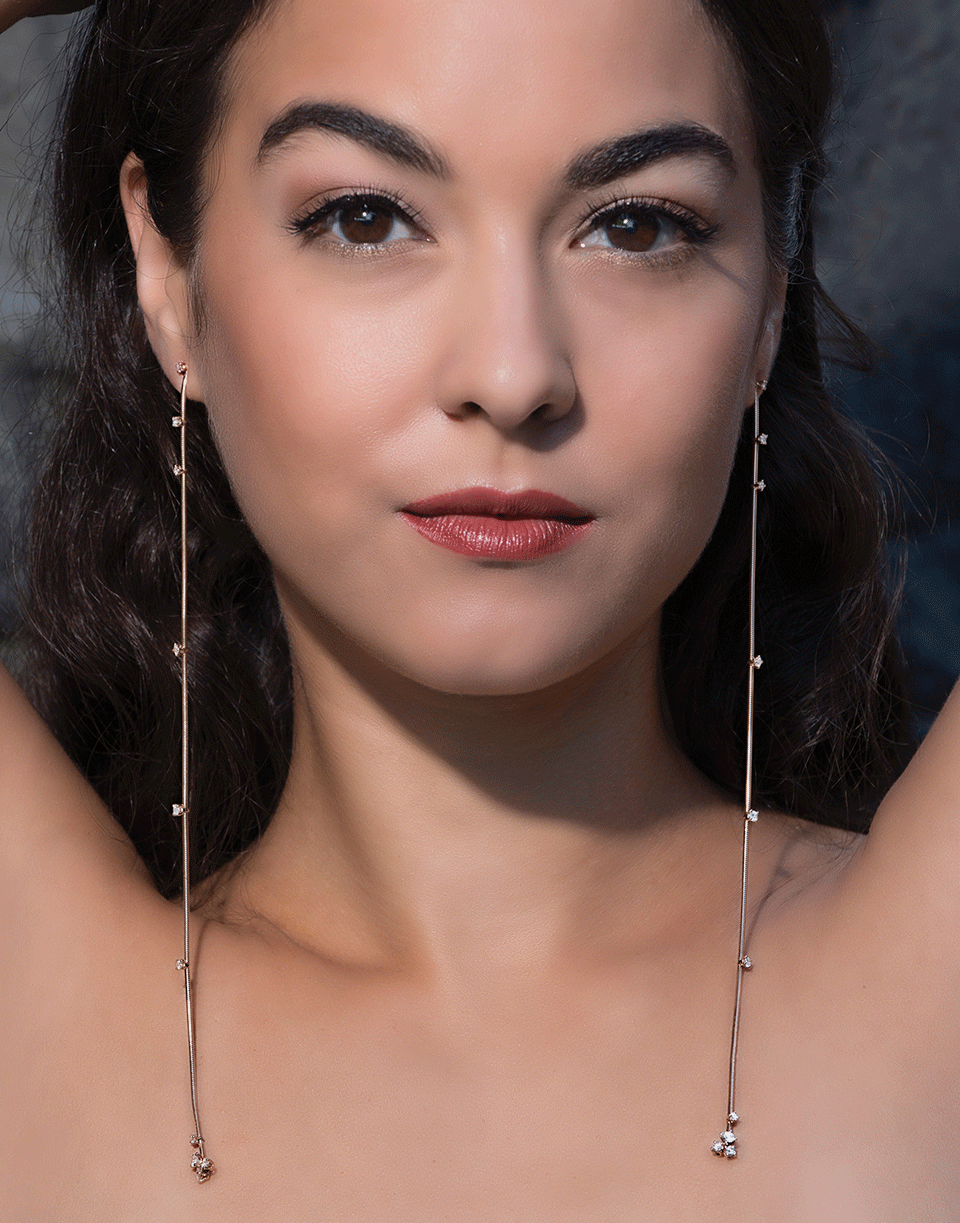 MATTIA CIELO-Rugiada Long Drop Earrings-ROSE GOLD