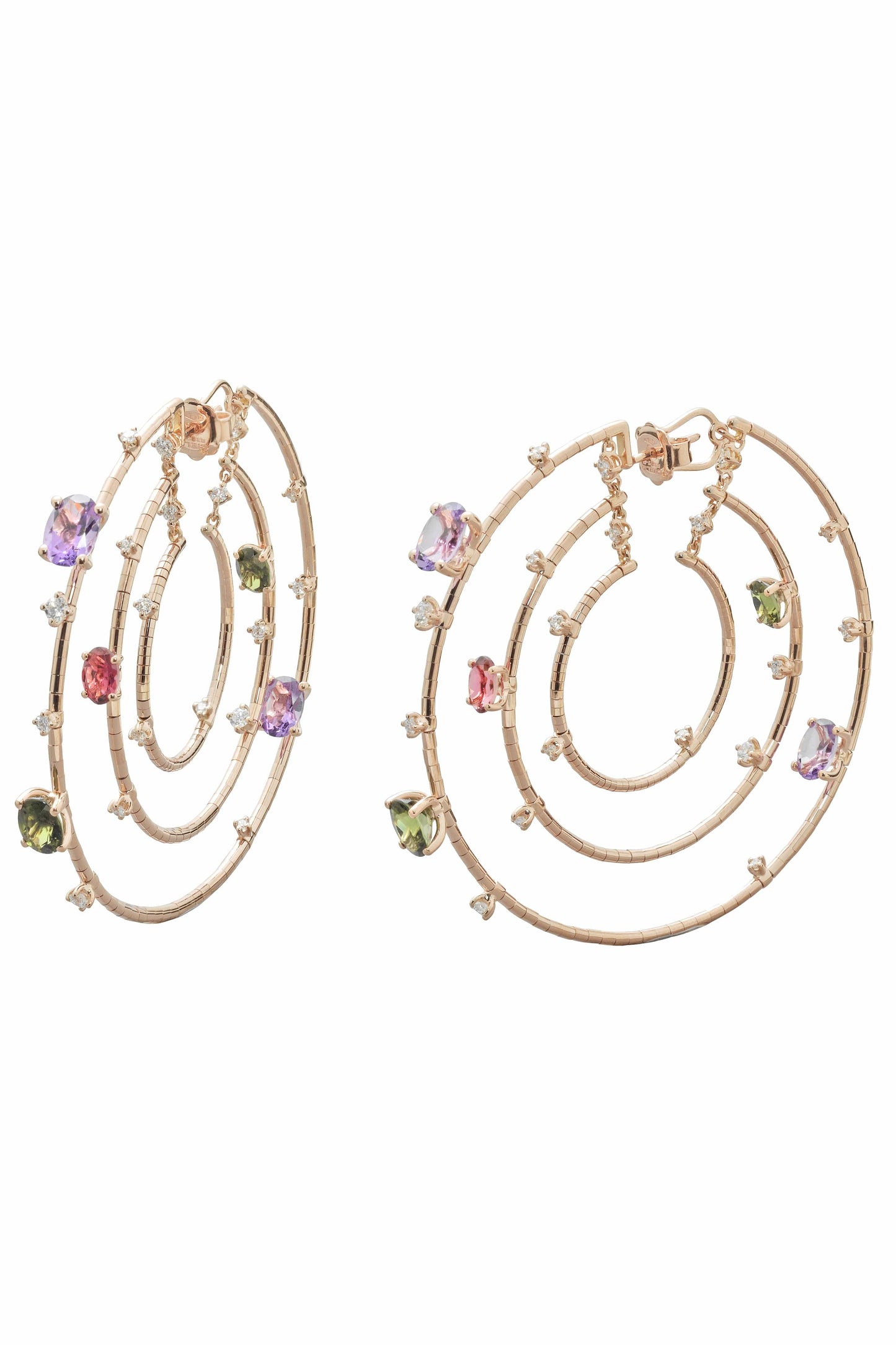 MATTIA CIELO-Rugiada Rainbow Echo Hoops-ROSE GOLD