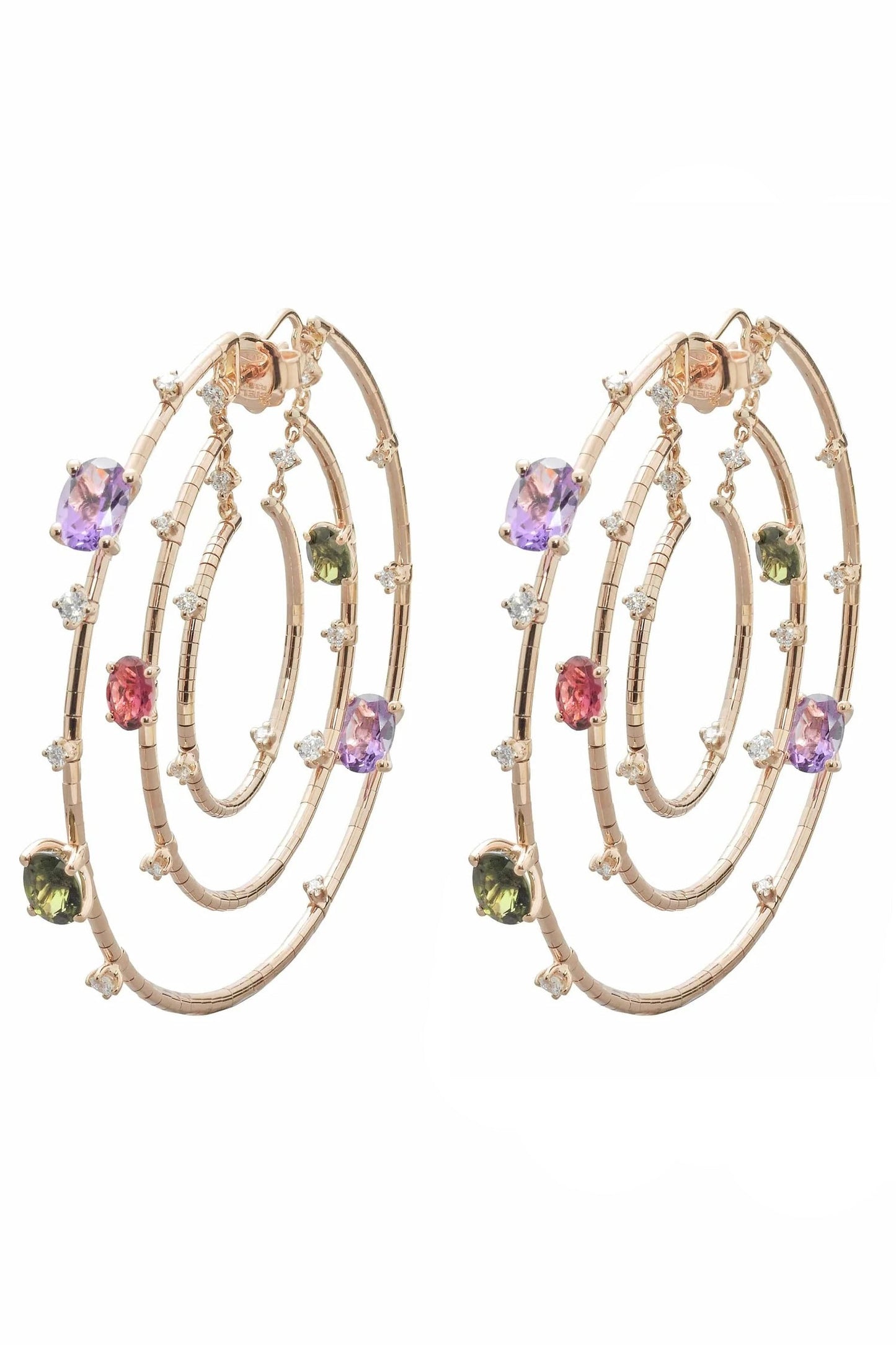 MATTIA CIELO-Rugiada Rainbow Echo Hoops-ROSE GOLD