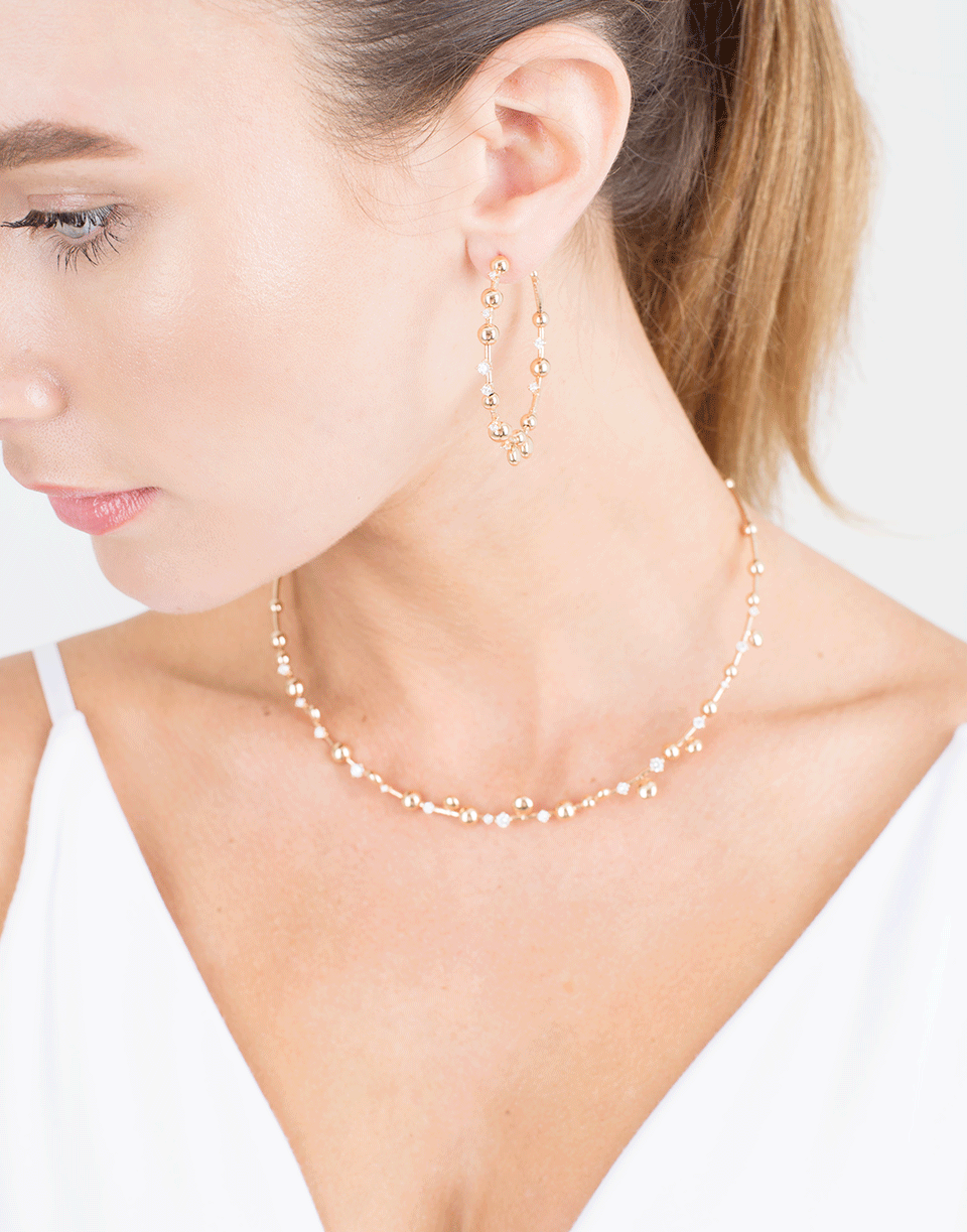 MATTIA CIELO-Rugiada Diamond Hoop Earrings-ROSEOGLD