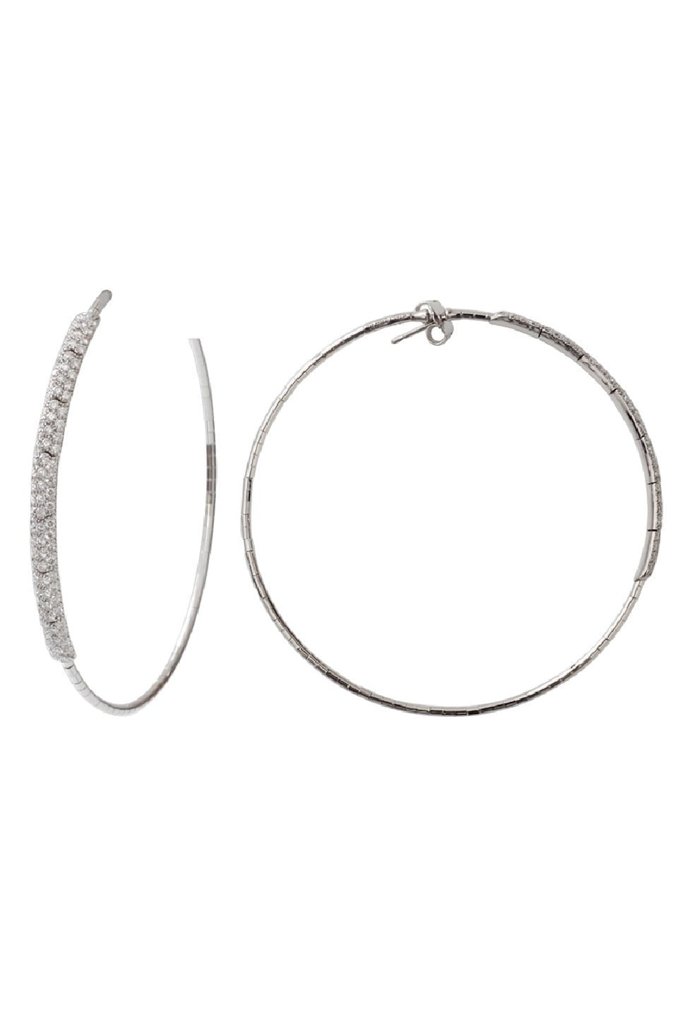 MATTIA CIELO-6cm Rugiada Diamond Pave Hoop Earrings-