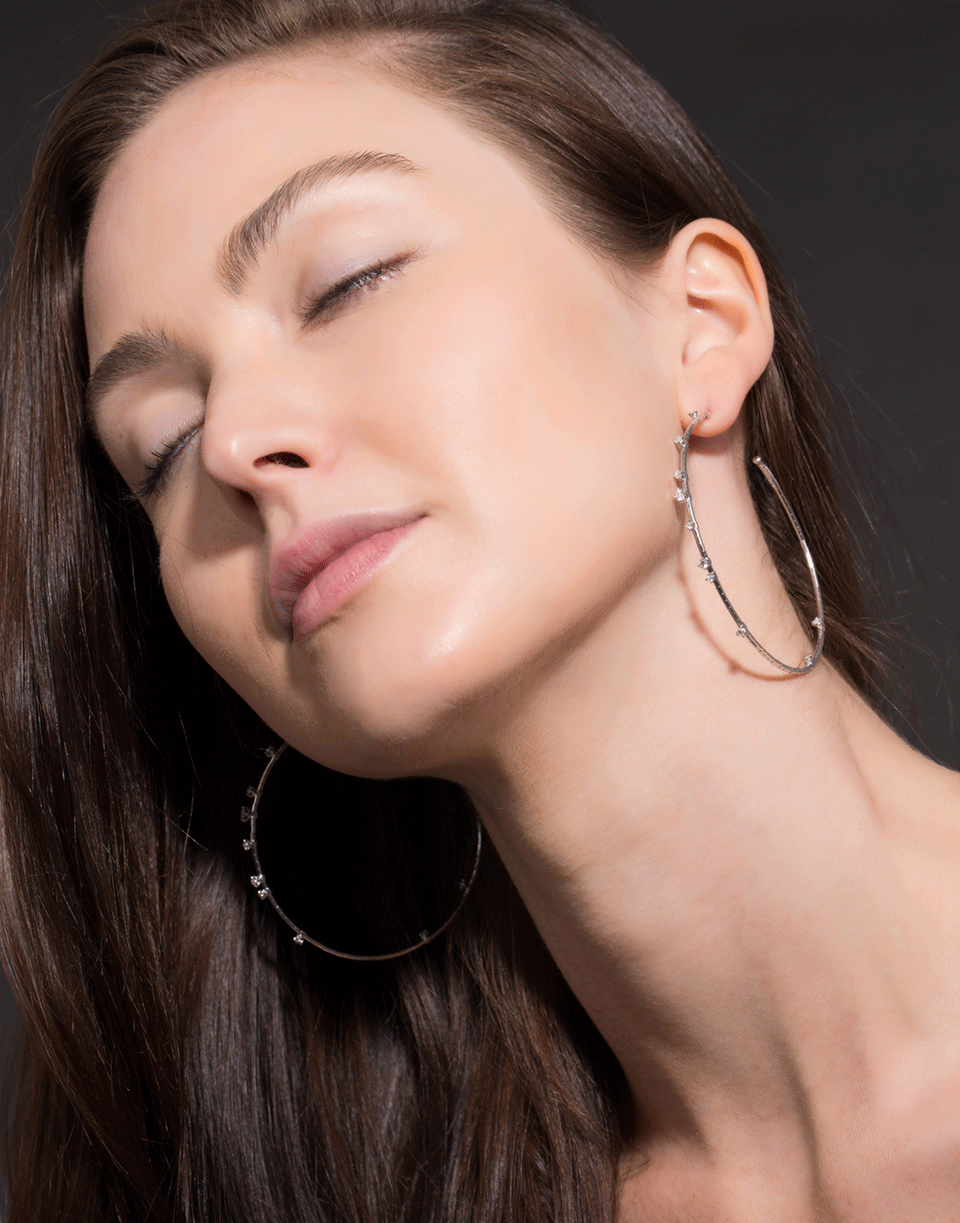MATTIA CIELO-Rugiada Diamond Hoop Earrings-WHITE GOLD
