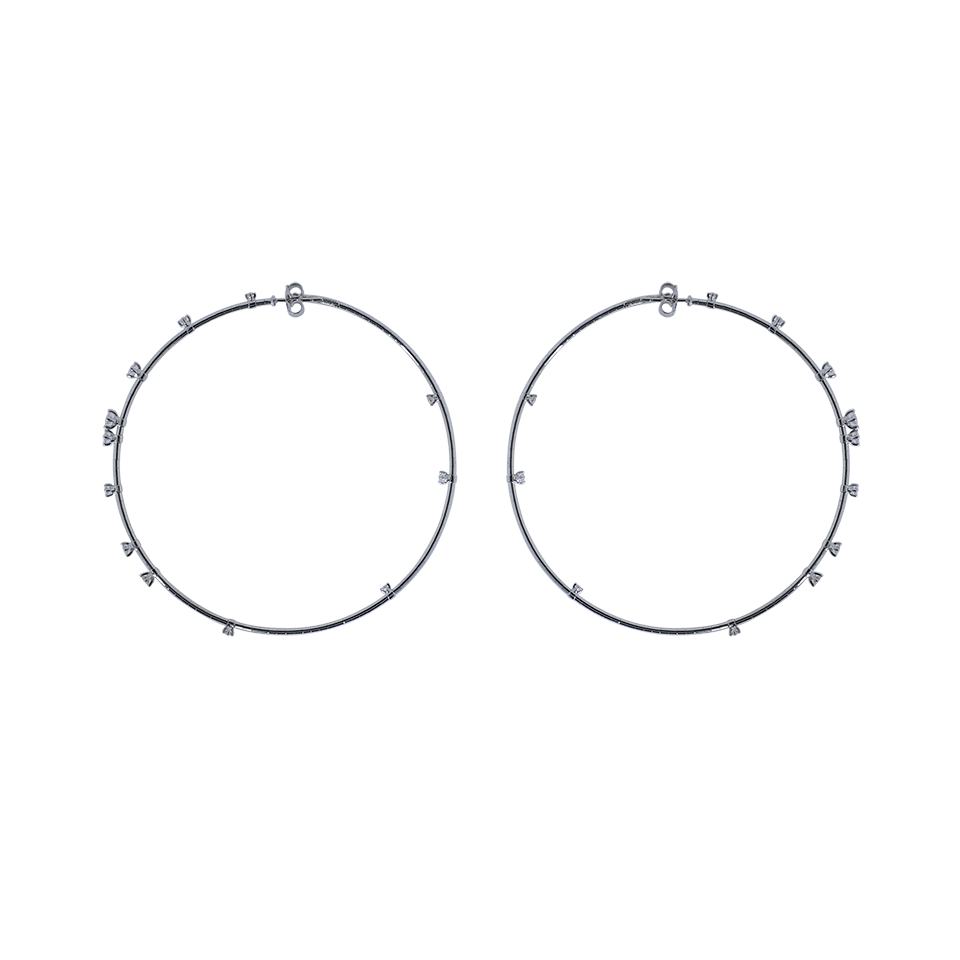 MATTIA CIELO-Rugiada Diamond Hoop Earrings-WHITE GOLD