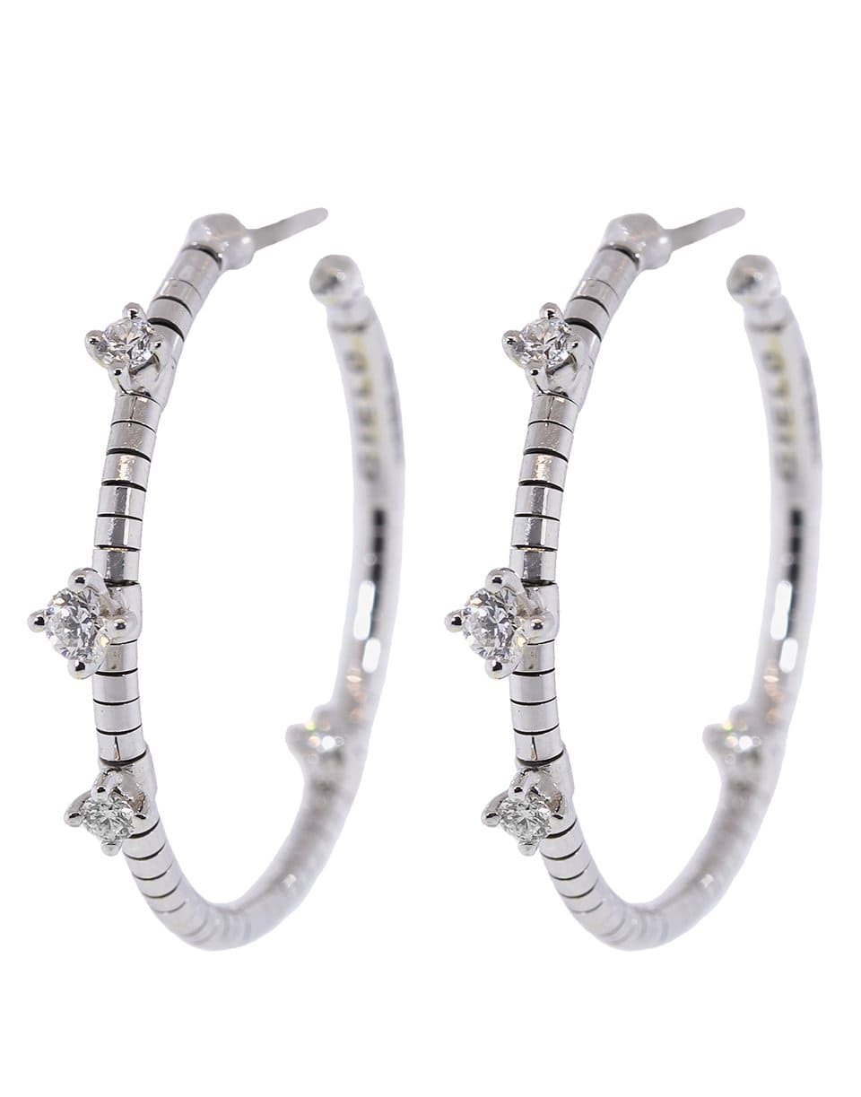 MATTIA CIELO-Rugiada Diamond Hoop Earrings-WHITE GOLD