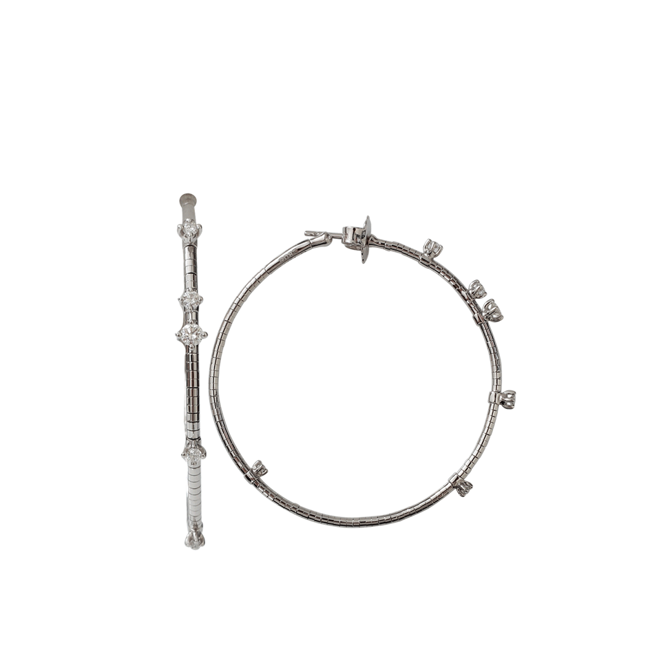 MATTIA CIELO-Rugiada Diamond Hoop Earrings-WHITE GOLD