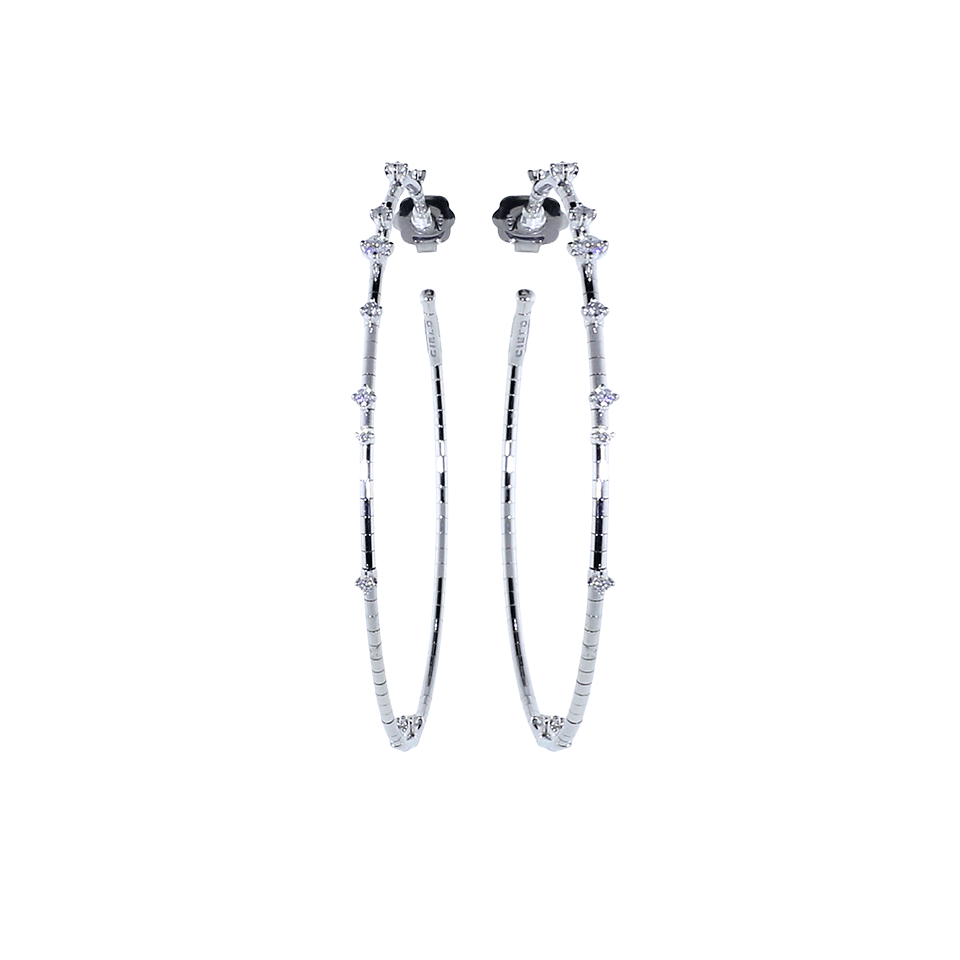 MATTIA CIELO-Rugiada Diamond Hoop Earrings-WHITE GOLD