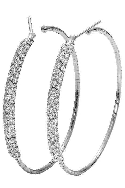 MATTIA CIELO-Rugiada Diamond Pave Hoop Earrings-WHITE GOLD