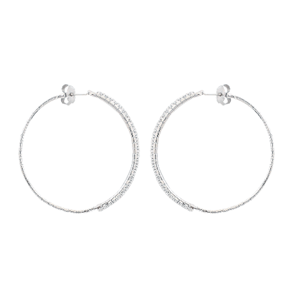 MATTIA CIELO-Rugiada Diamond Pave Tennis Hoops-WHITE GOLD