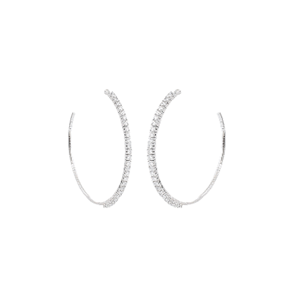 MATTIA CIELO-Rugiada Diamond Pave Tennis Hoops-WHITE GOLD