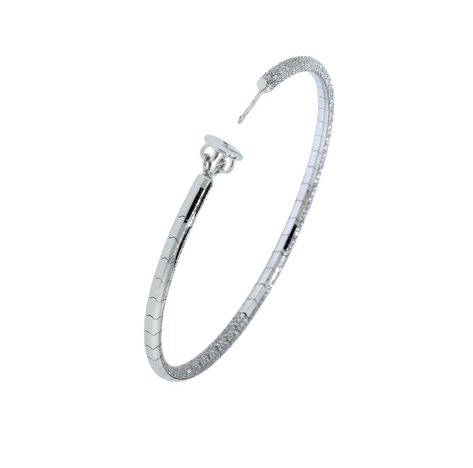 MATTIA CIELO-Rugiada Micro Pave Diamond Hoop-WHITE GOLD