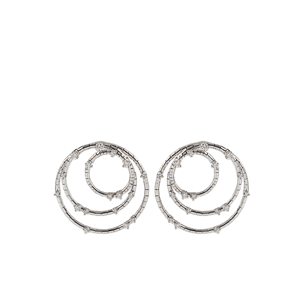 MATTIA CIELO-3-Circle Rugiada Earrings-WHT GOLD