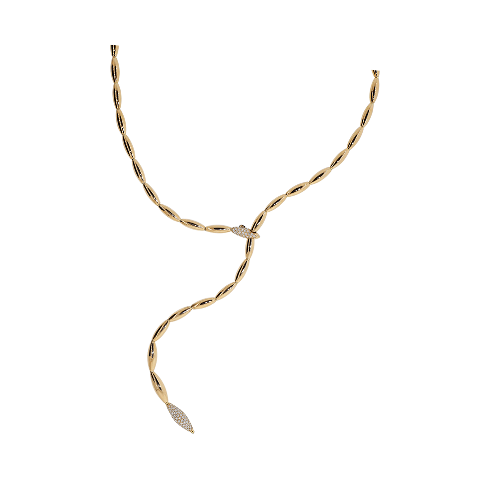 MATTIA CIELO-Ghiaccio Diamond Pave Lariat Necklace-ROSE GOLD