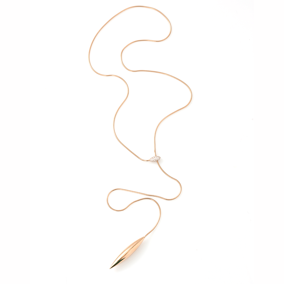 MATTIA CIELO-Ghiaccio Diamond Pave Y Necklace-ROSE GOLD