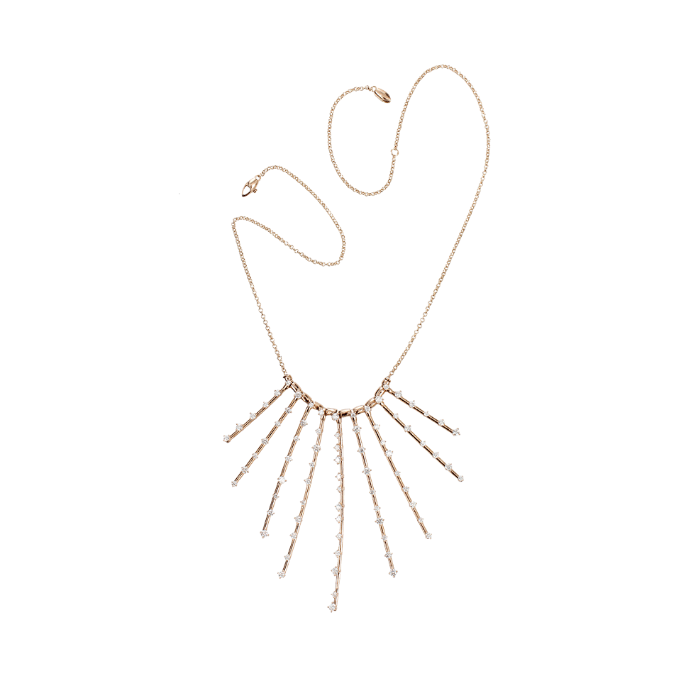 MATTIA CIELO-Rugiada Diamond Cascade Station Necklace-ROSE GOLD