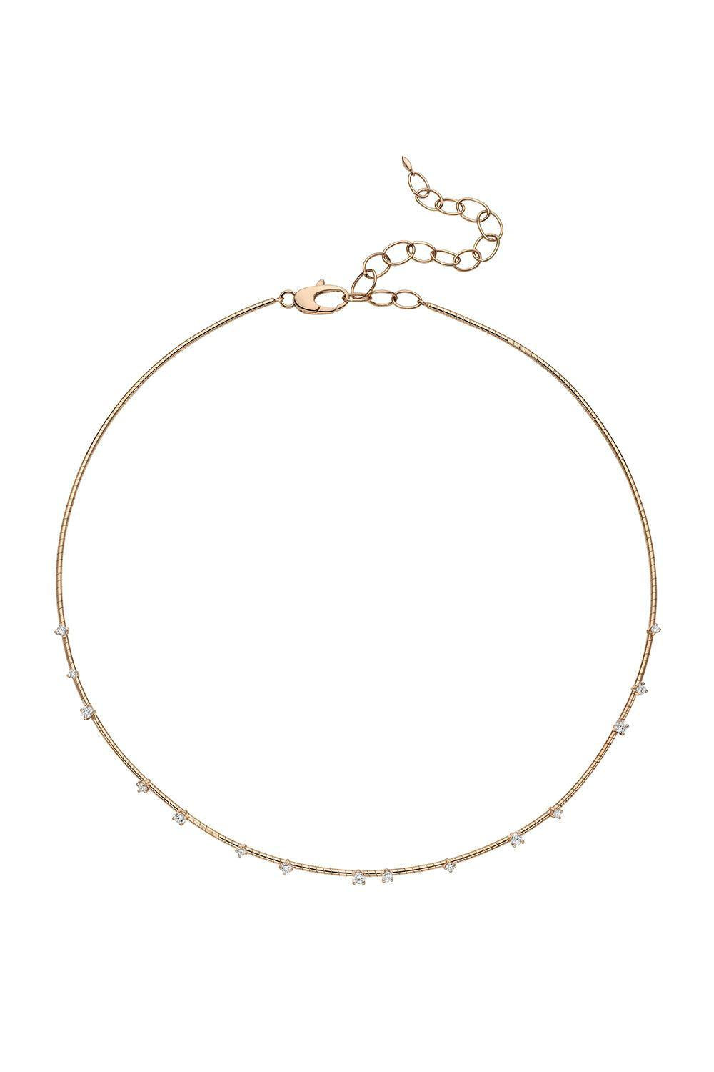 Rugiada Diamond Collar Necklace-ROSE GOLD-JEWELRYFINE JEWELNECKLACE O-MATTIA CIELO