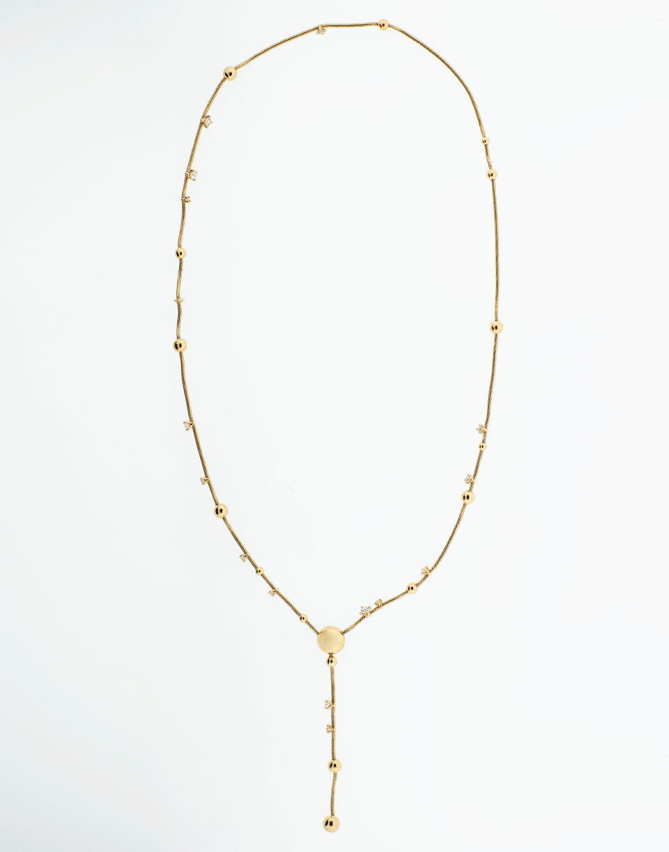 MATTIA CIELO-Rugiada Diamond Pave Lariat Necklace-ROSE GOLD