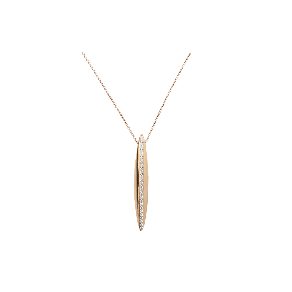MATTIA CIELO-Vulcano Pave Line Pendant Necklace-ROSE GOLD
