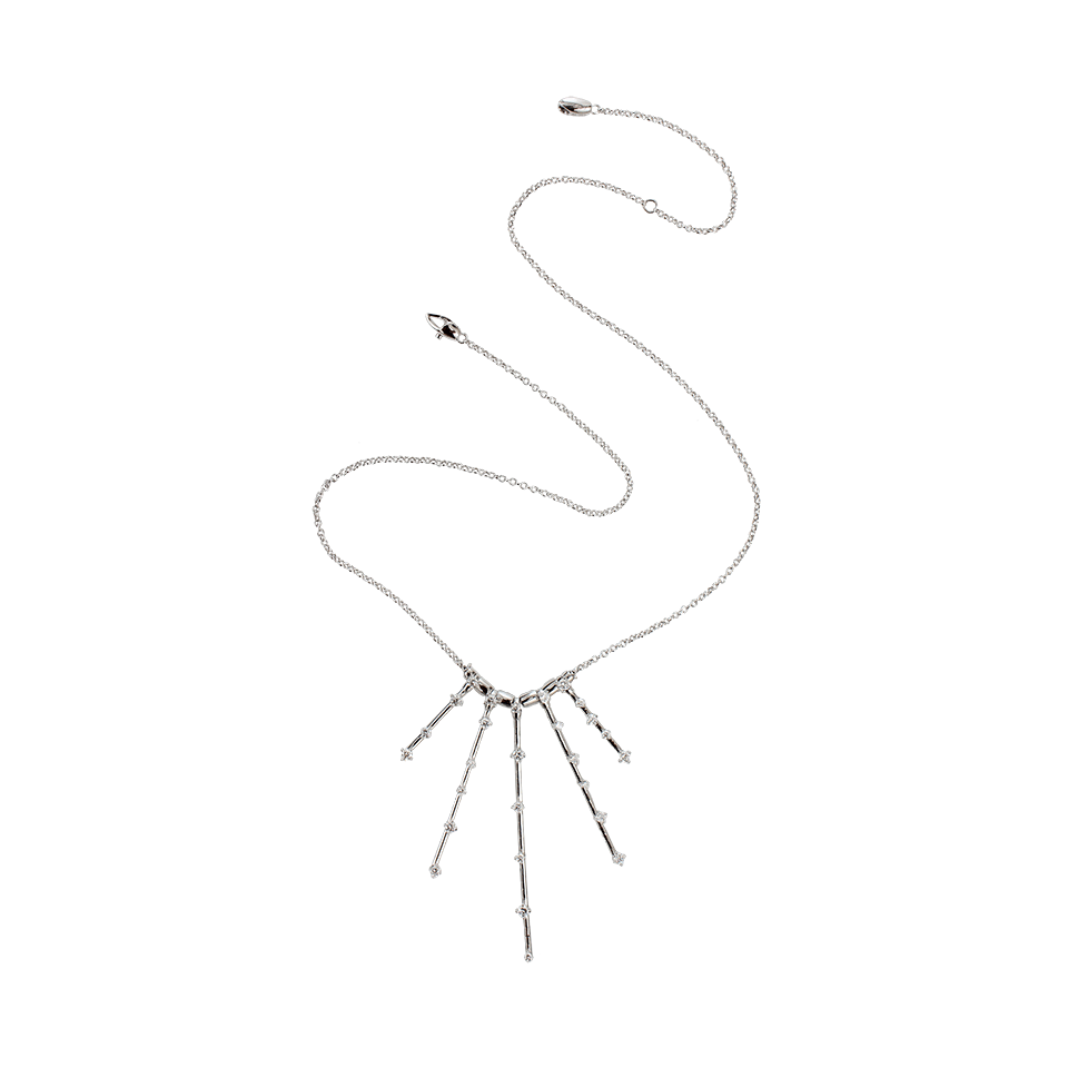 MATTIA CIELO-Rugiada Diamond Cascade Station Necklace-WHITE GOLD