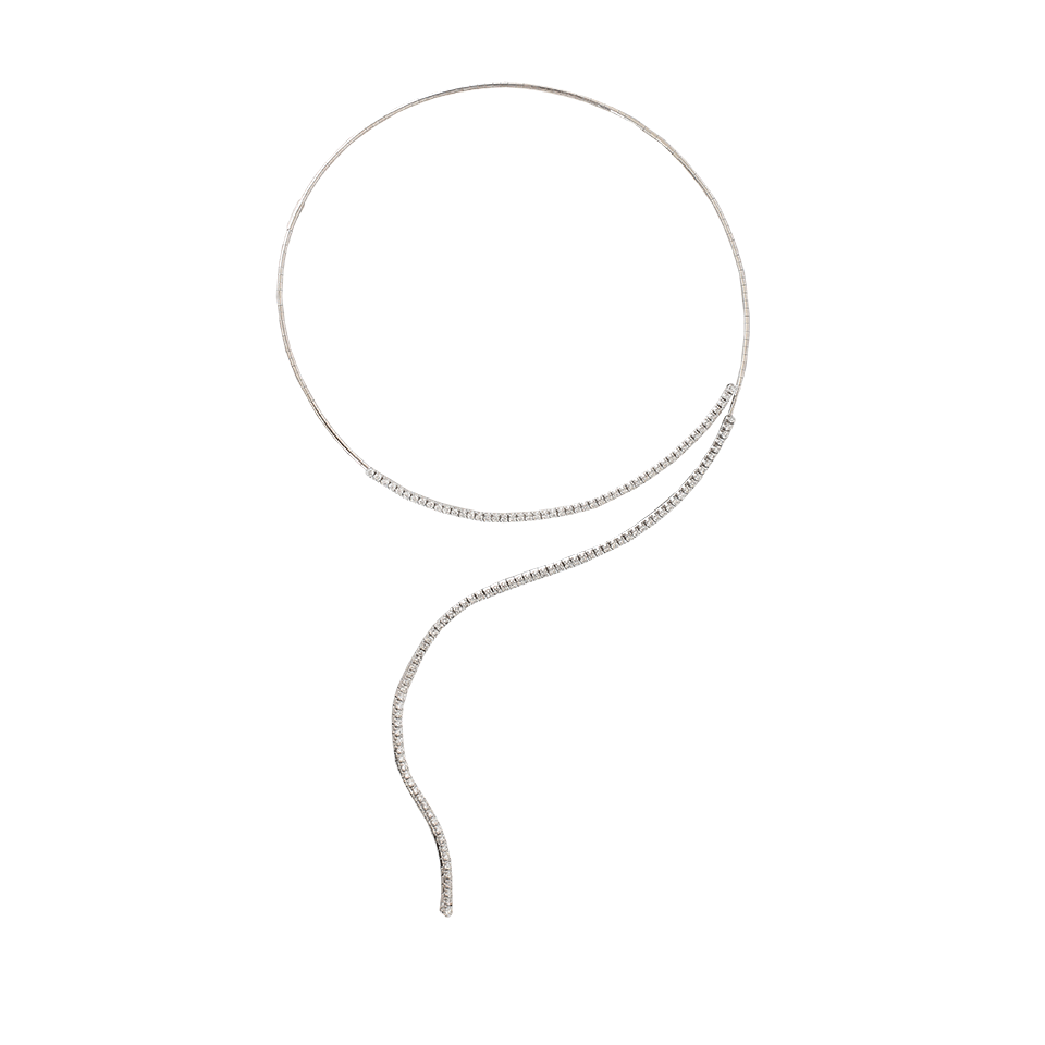 MATTIA CIELO-Rugiada Diamond Tennis Drop Necklace-WHITE GOLD