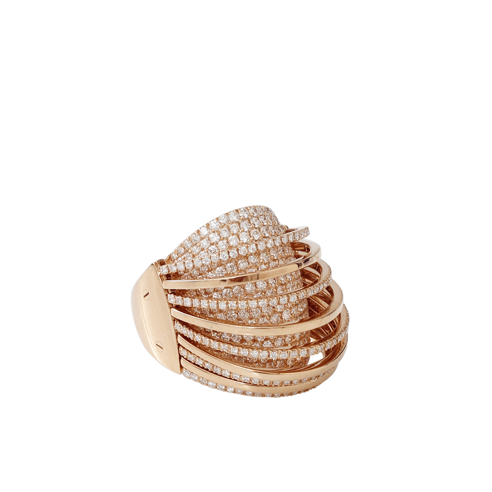 MATTIA CIELO-Pavone Collection Small Diamond Ring-ROSE GOLD