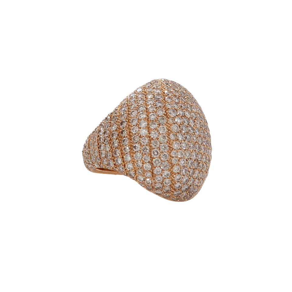 MATTIA CIELO-Iguana Cognac Diamond Pave Ring-ROSE GOLD