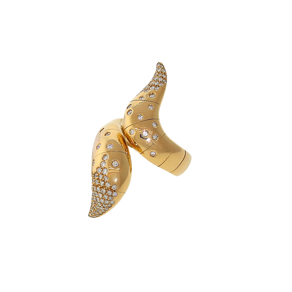 MATTIA CIELO-Iguana Diamond Bypass Ring-ROSE GOLD