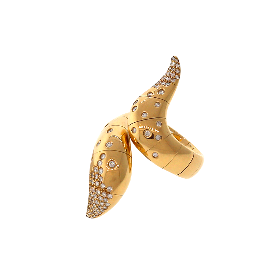 MATTIA CIELO-Iguana Diamond Bypass Ring-ROSE GOLD