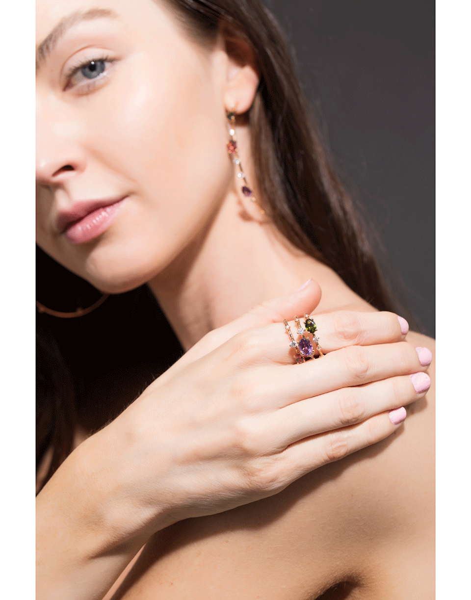 MATTIA CIELO-Rainbow Rugiada Three Wrap Ring-ROSE GOLD
