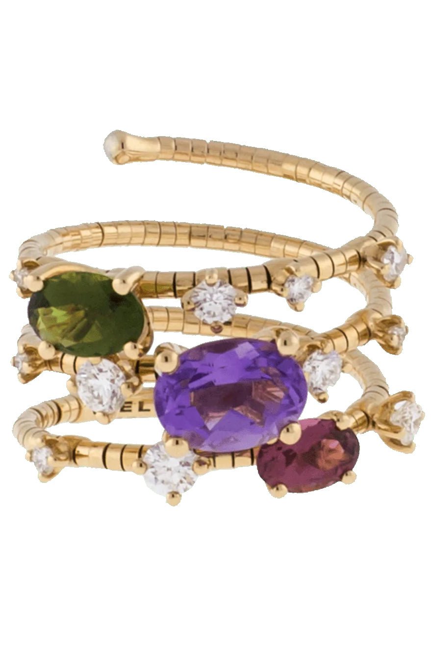 MATTIA CIELO-Rainbow Rugiada Three Wrap Ring-ROSE GOLD