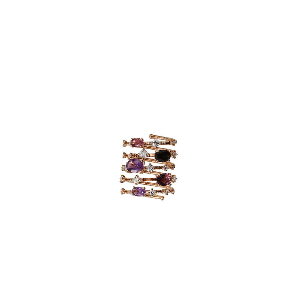 MATTIA CIELO-Rugiada Five-Circle Wrap Rainbow Ring-ROSE GOLD