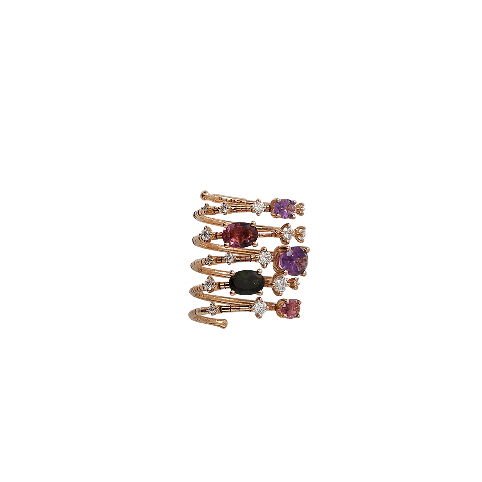 MATTIA CIELO-Rugiada Five-Circle Wrap Rainbow Ring-ROSE GOLD