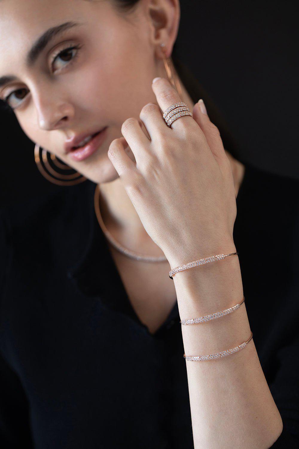 MATTIA CIELO-Rugiada Three-Circle Wrap Ring-ROSE GOLD