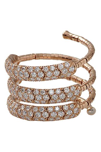 MATTIA CIELO-Rugiada Three-Circle Wrap Ring-ROSE GOLD