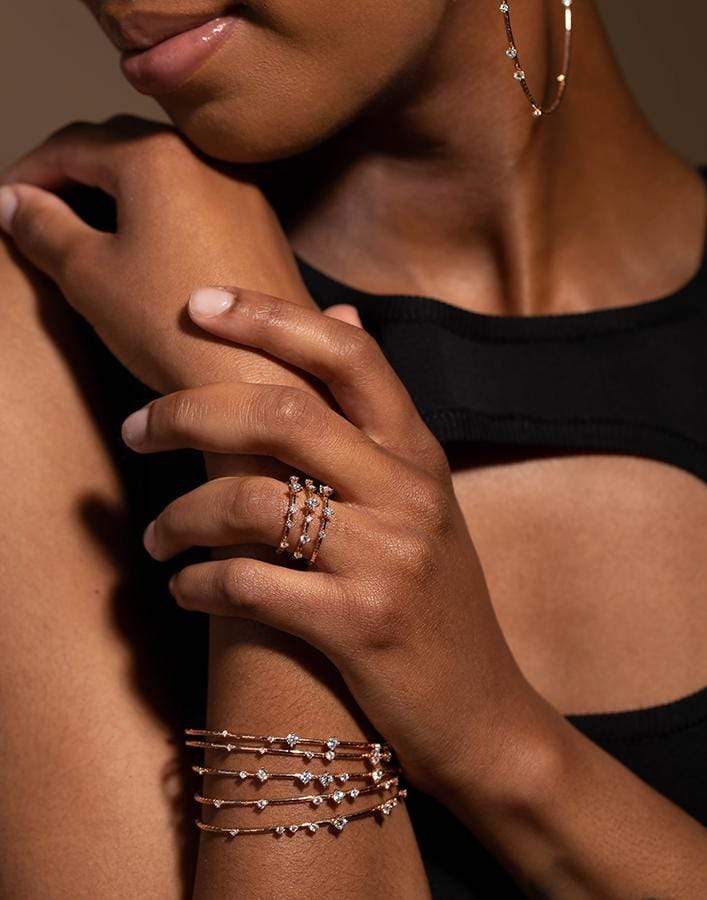 MATTIA CIELO-Rugiada Three Wrap Diamond Ring-ROSE GOLD