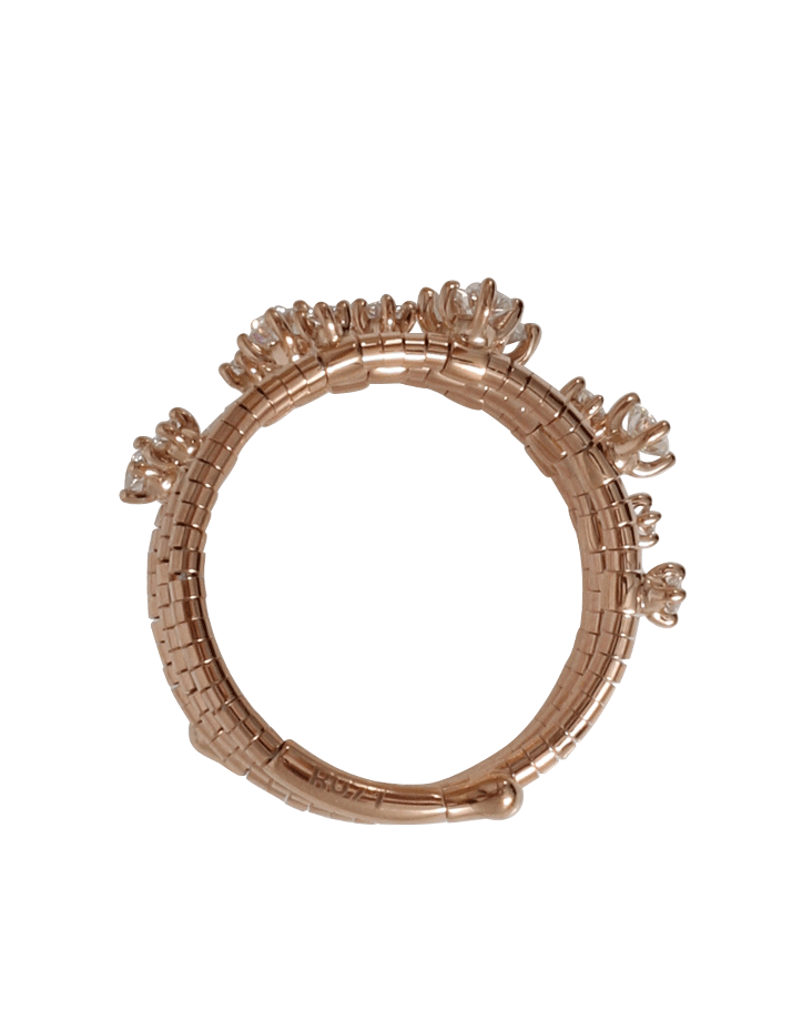 MATTIA CIELO-Rugiada Three Wrap Diamond Ring-ROSE GOLD