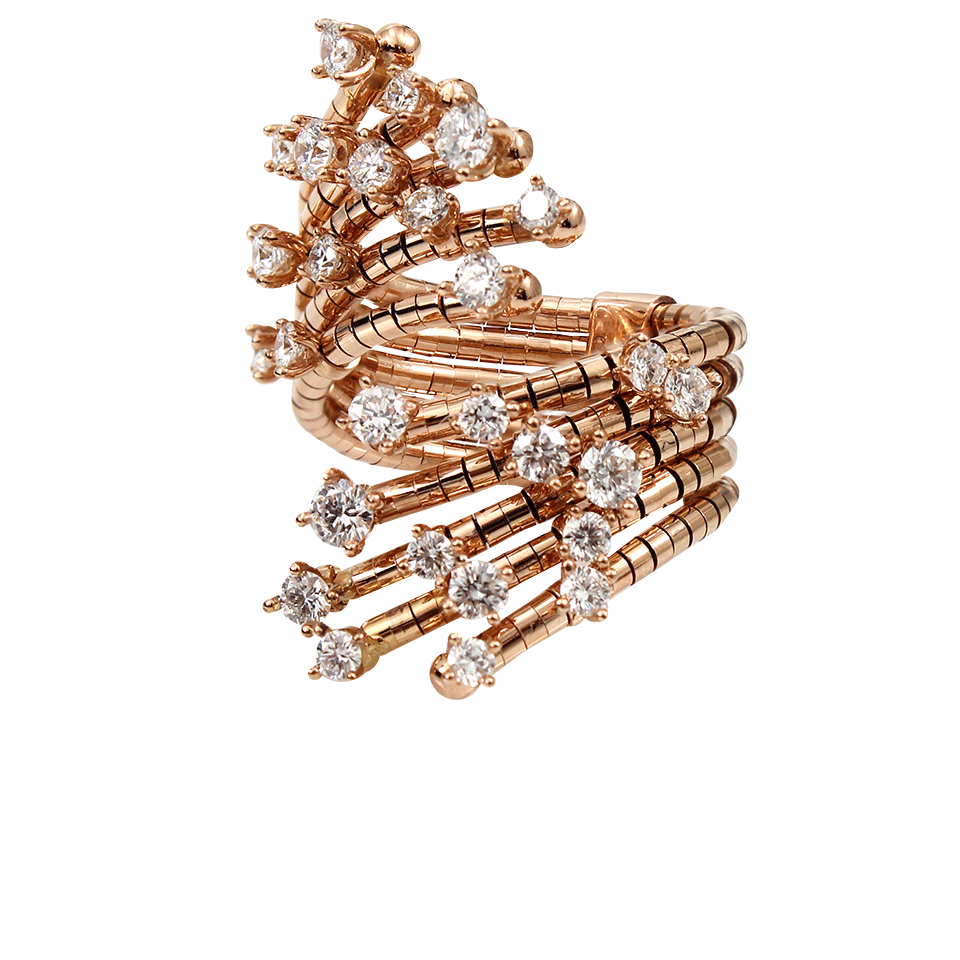 MATTIA CIELO-Rugiada Diamond Cascade Cluster Ring-ROSE GOLD