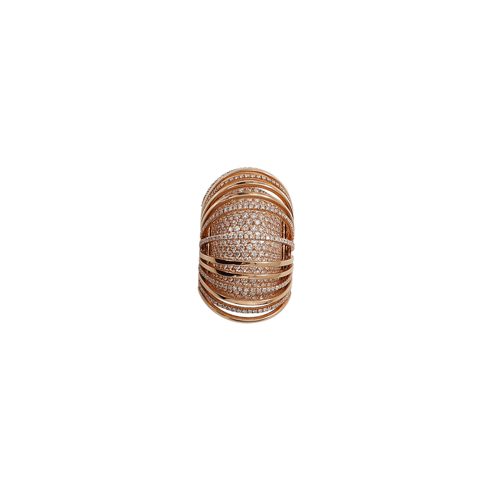 MATTIA CIELO-Pavone Diamond Pave Ring-ROSE GOLD