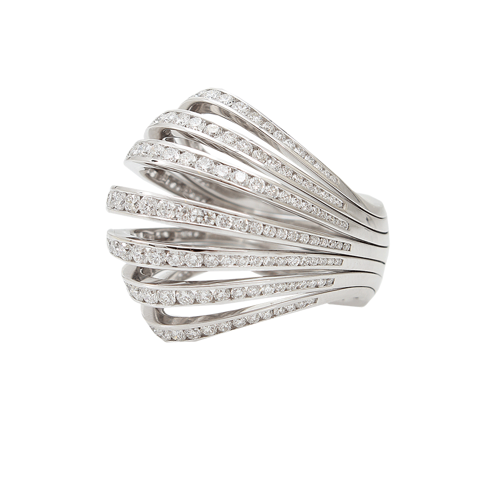MATTIA CIELO-Small Pavone Ring Necklace-WHITE GOLD
