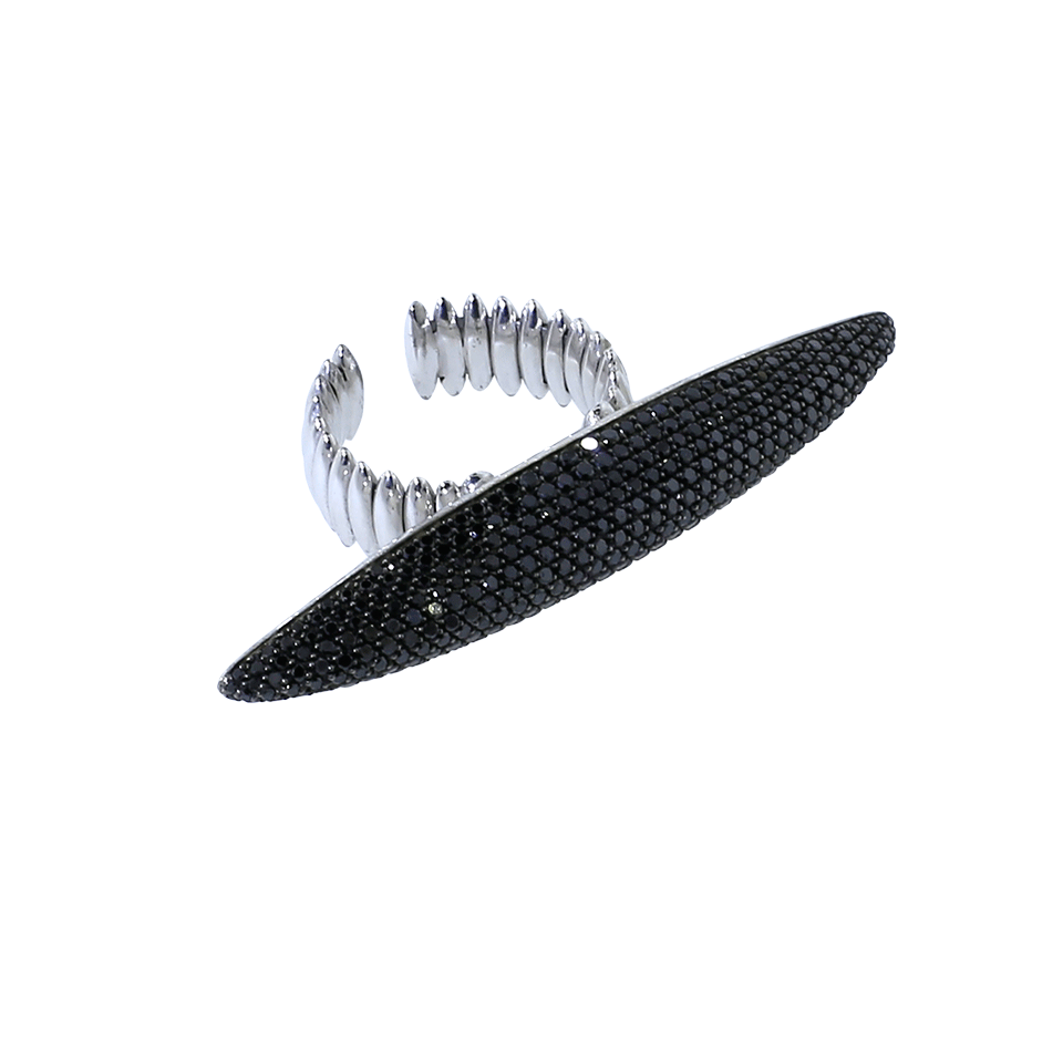 MATTIA CIELO-Ghiaccio Black Diamond Pave Ring-WHITE GOLD