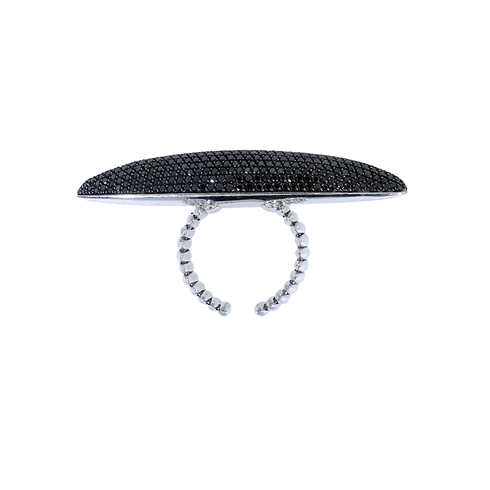 MATTIA CIELO-Ghiaccio Black Diamond Pave Ring-WHITE GOLD