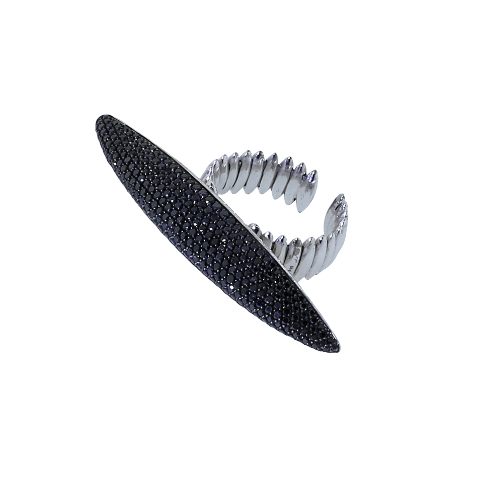 MATTIA CIELO-Ghiaccio Black Diamond Pave Ring-WHITE GOLD