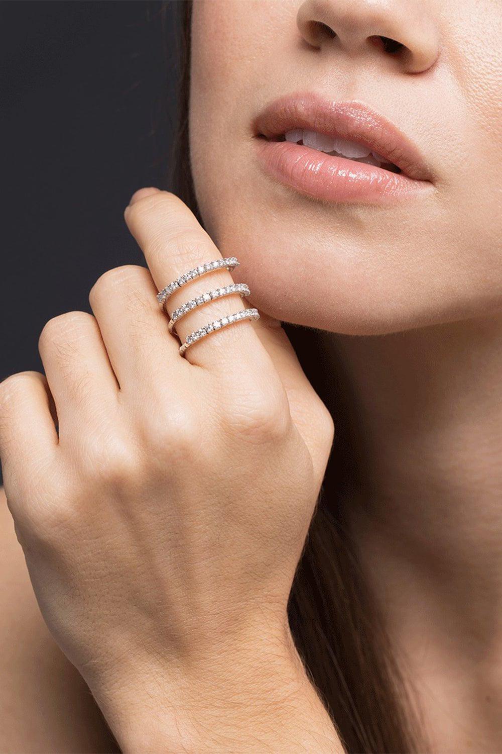 MATTIA CIELO-Rugiada Three Wrap Diamond Ring-WHITE GOLD