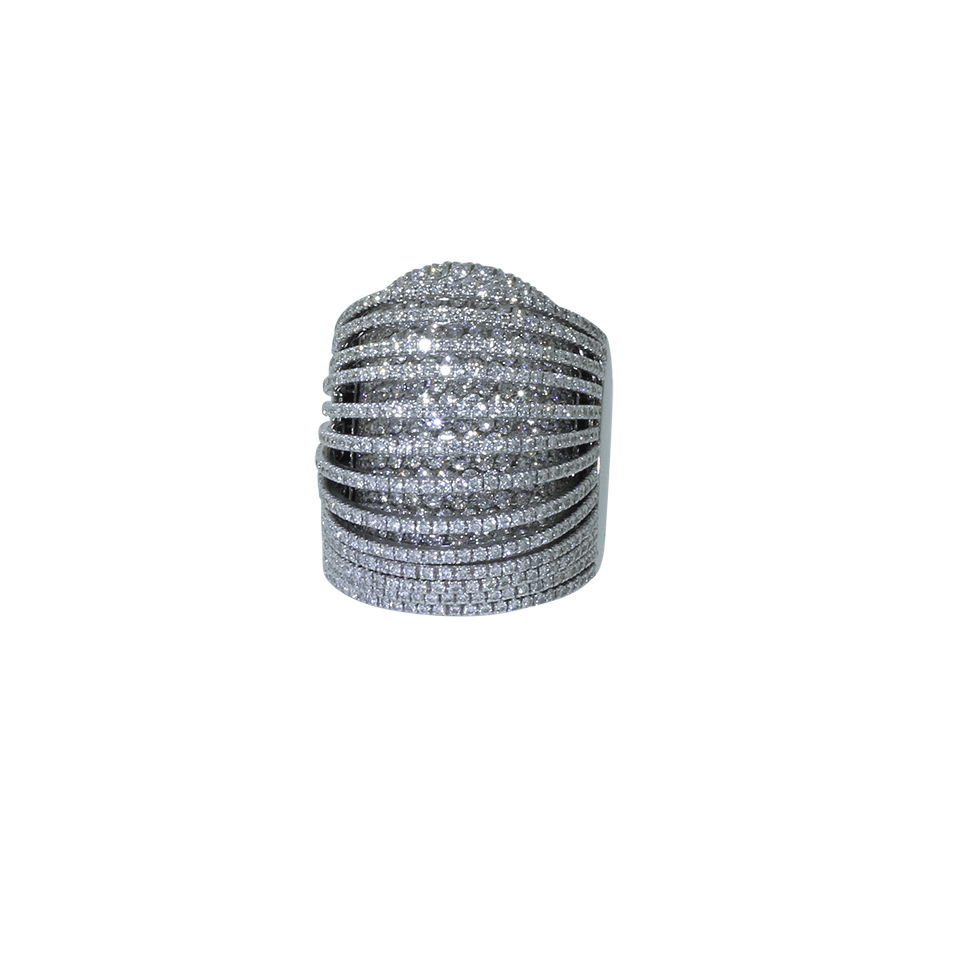 MATTIA CIELO-Large Pavone Diamond Ring-WHITE GOLD