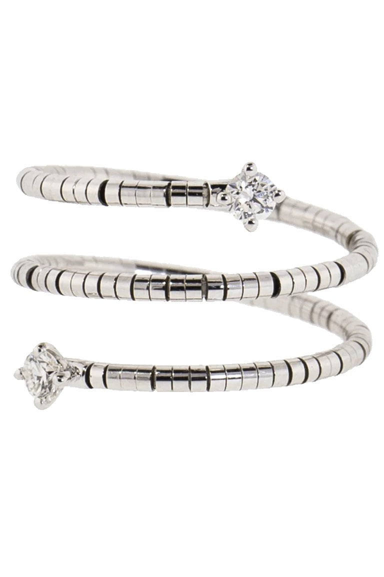 MATTIA CIELO-Rugiada Diamond End Three Wrap Ring-WHITE GOLD