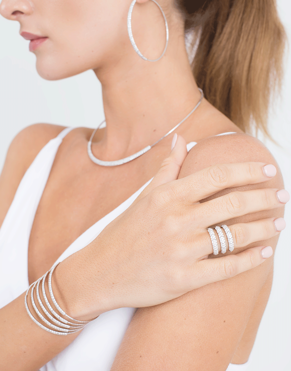 MATTIA CIELO-Rugiada Three-Circle Wrap Ring-WHITE GOLD
